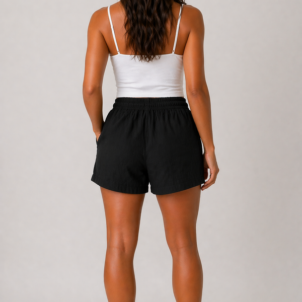 Ladies JDN Linen Feel Shorts (Black)