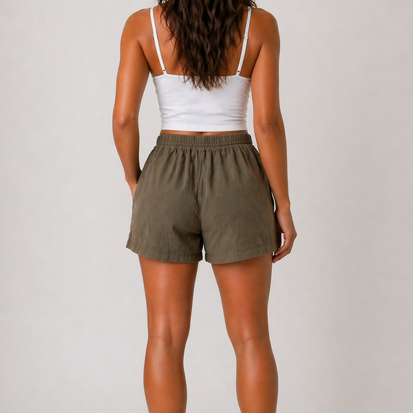 Ladies JDN Linen Feel Shorts (Khaki)