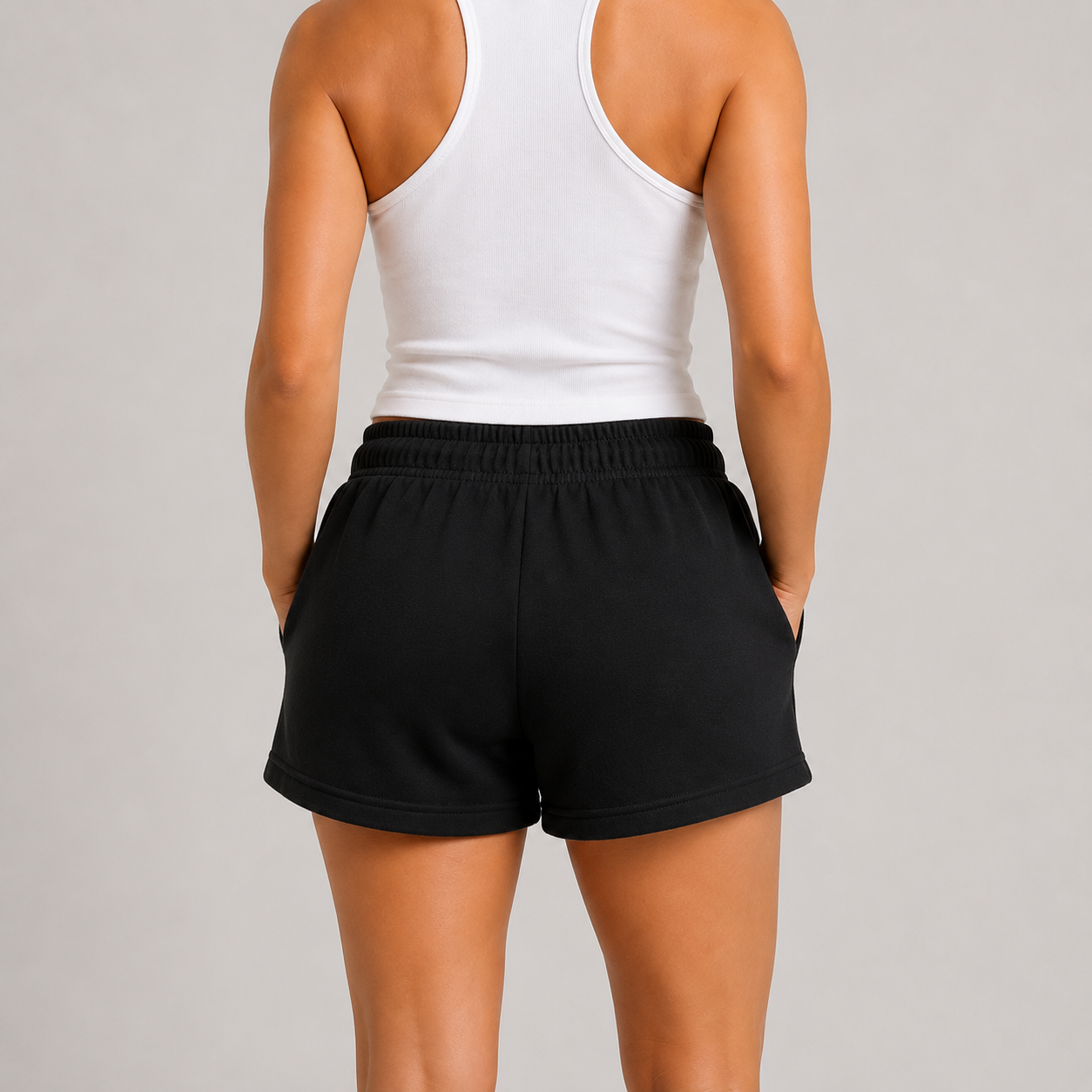 Ladies JDN Black Fleece Shorts – Soft Casual Shorts with Elasticated Waist