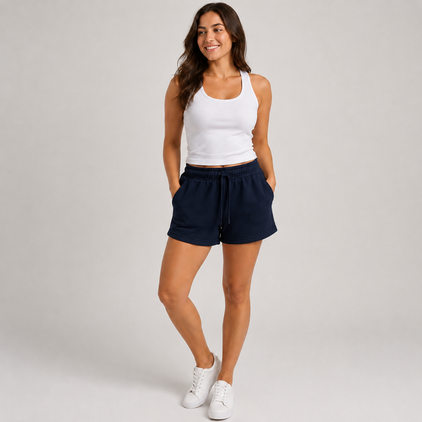 Ladies JDN Fleece Shorts (Navy)