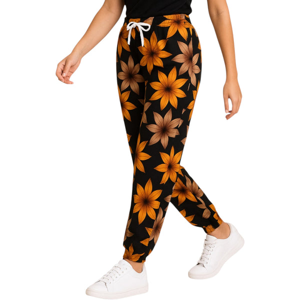 Ladies Black and Yellow Floral Palazzo Trousers