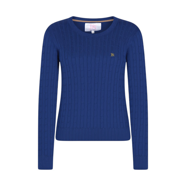 Ladies JDN-Branded Round-Neck Cable Knit Jumper