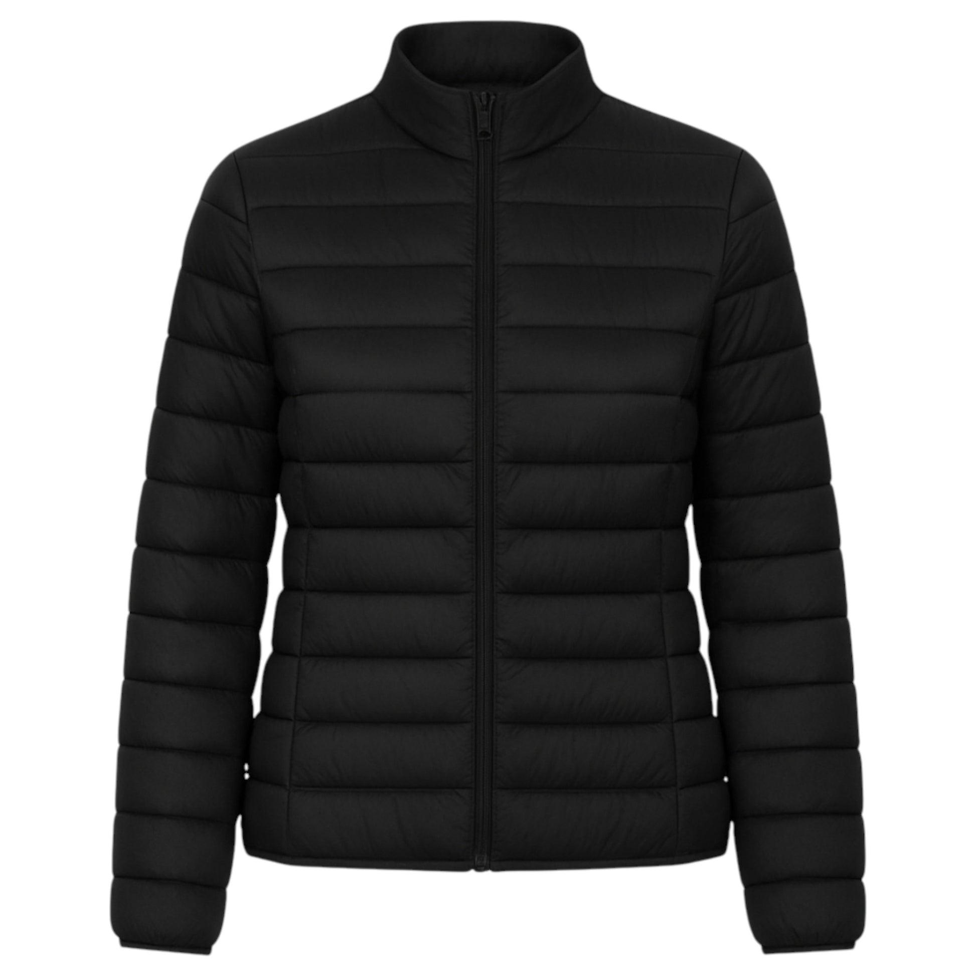 Ladies JDN Puffer Jacket with Detachable Hood – Black Quilted Winter Coat