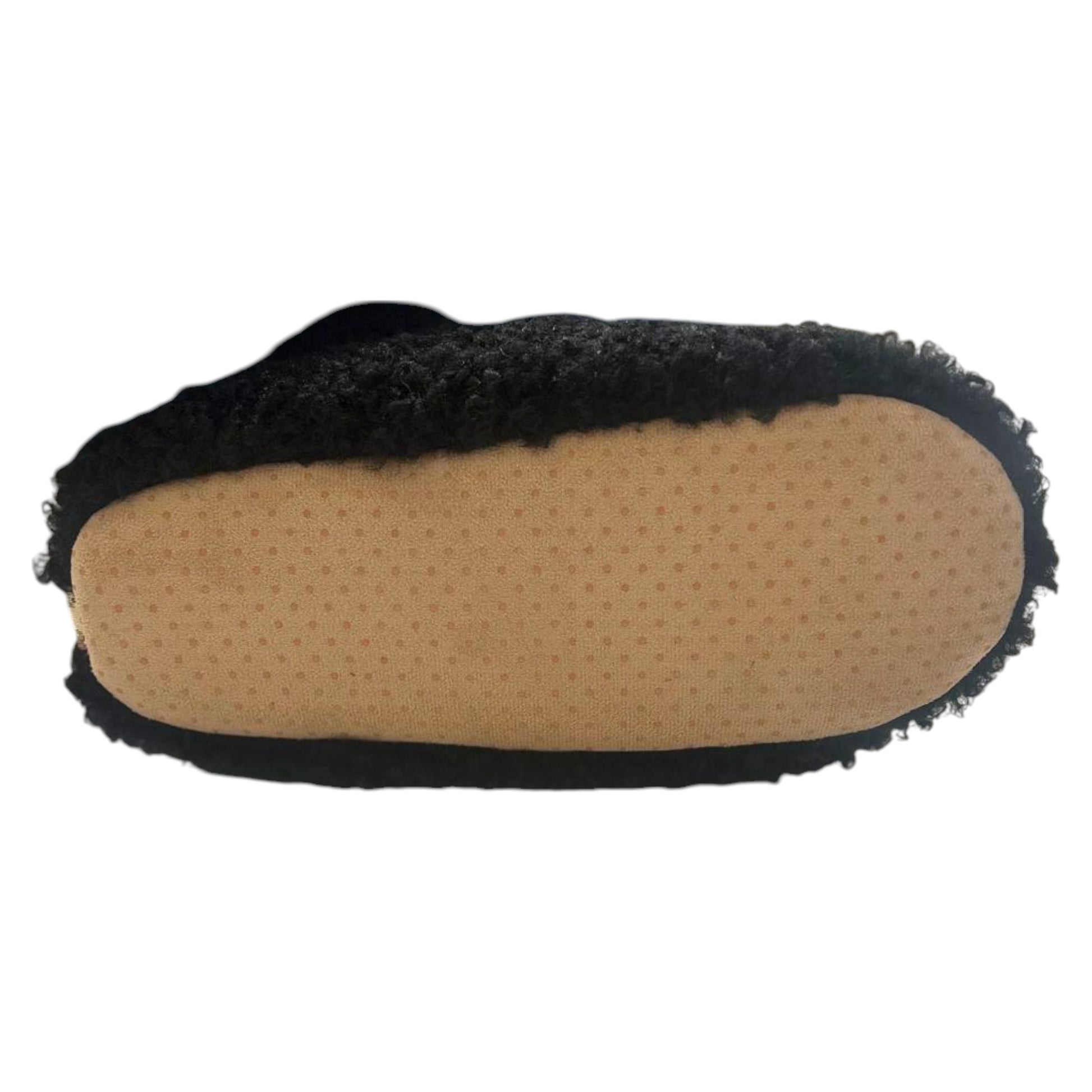 Women's black fleece-lined bootie slippers in gift box – cozy winter indoor footwear with non-slip soles