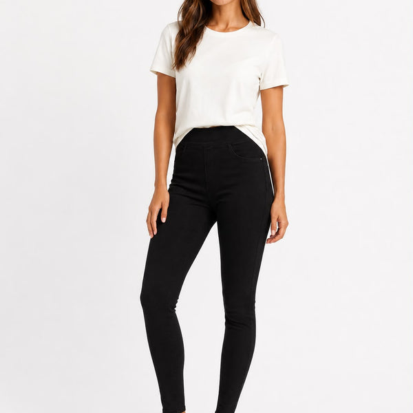 Ladies Jeggings High Waisted (Black)