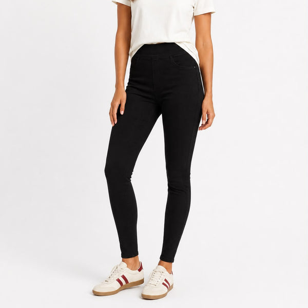 Ladies Jeggings High Waisted (Black)