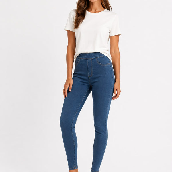 Ladies Jeggings High Waisted (Blue)