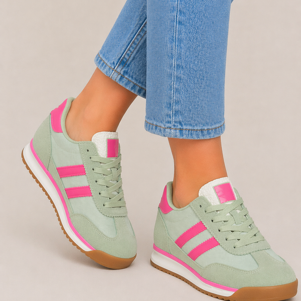 Ladies Light Green City Classic Trainers