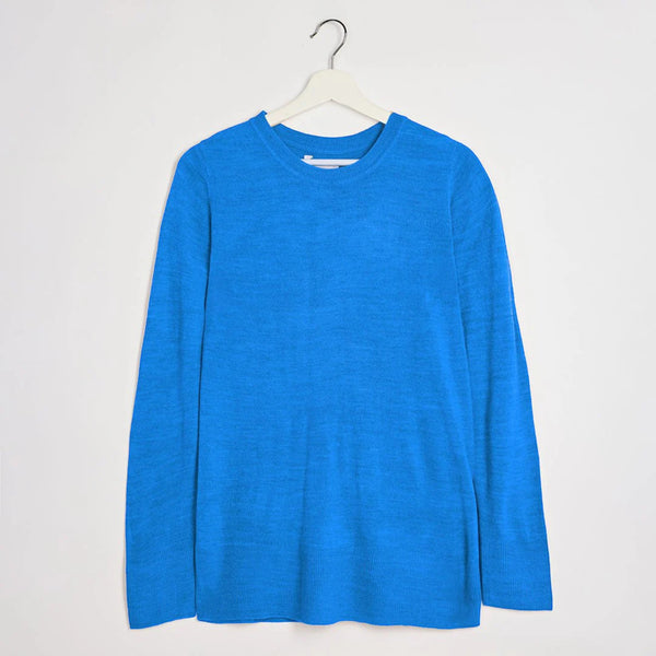 Ladies Classic Soft Knit Crew Neck Jumper - Blue