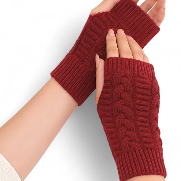 Ladies Knitted Fingerless Mittens