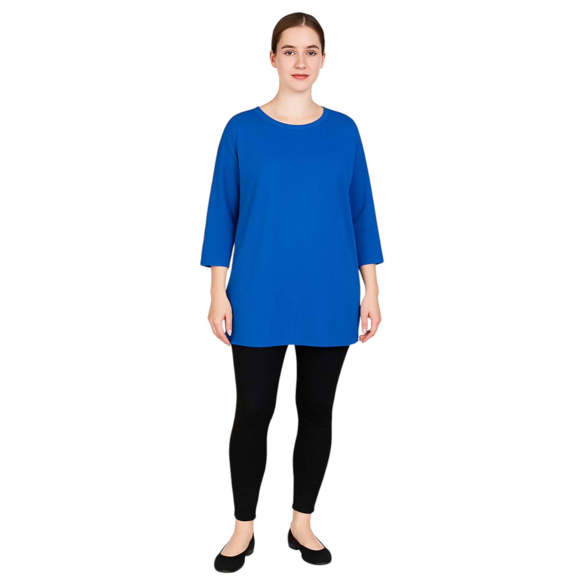 Womens oversized plain royal blue top – ladies ex store casual long sleeve shirt