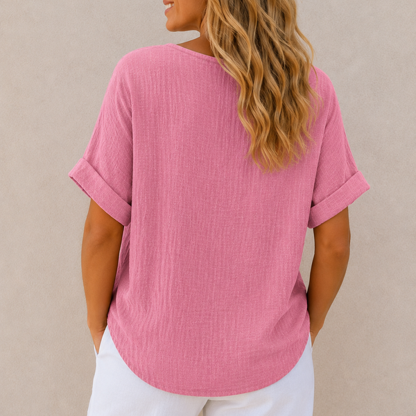 Ladies Plain Italian Top (Dusty Pink)