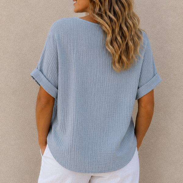 Ladies Plain Italian Top (Sky Blue)