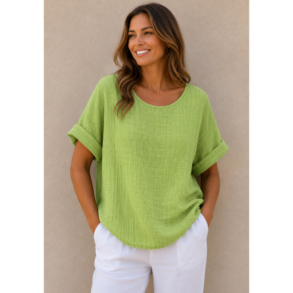 Ladies Plain Italian Top (Lime Green)