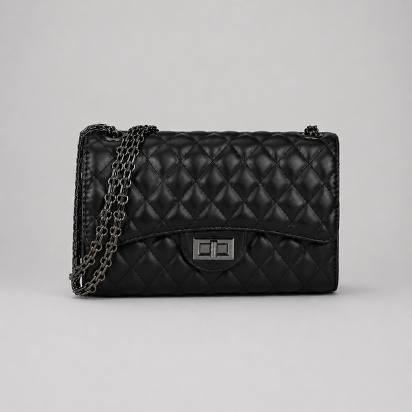 Ladies Quilted Faux Leather Shoulder & Crossbody Bag