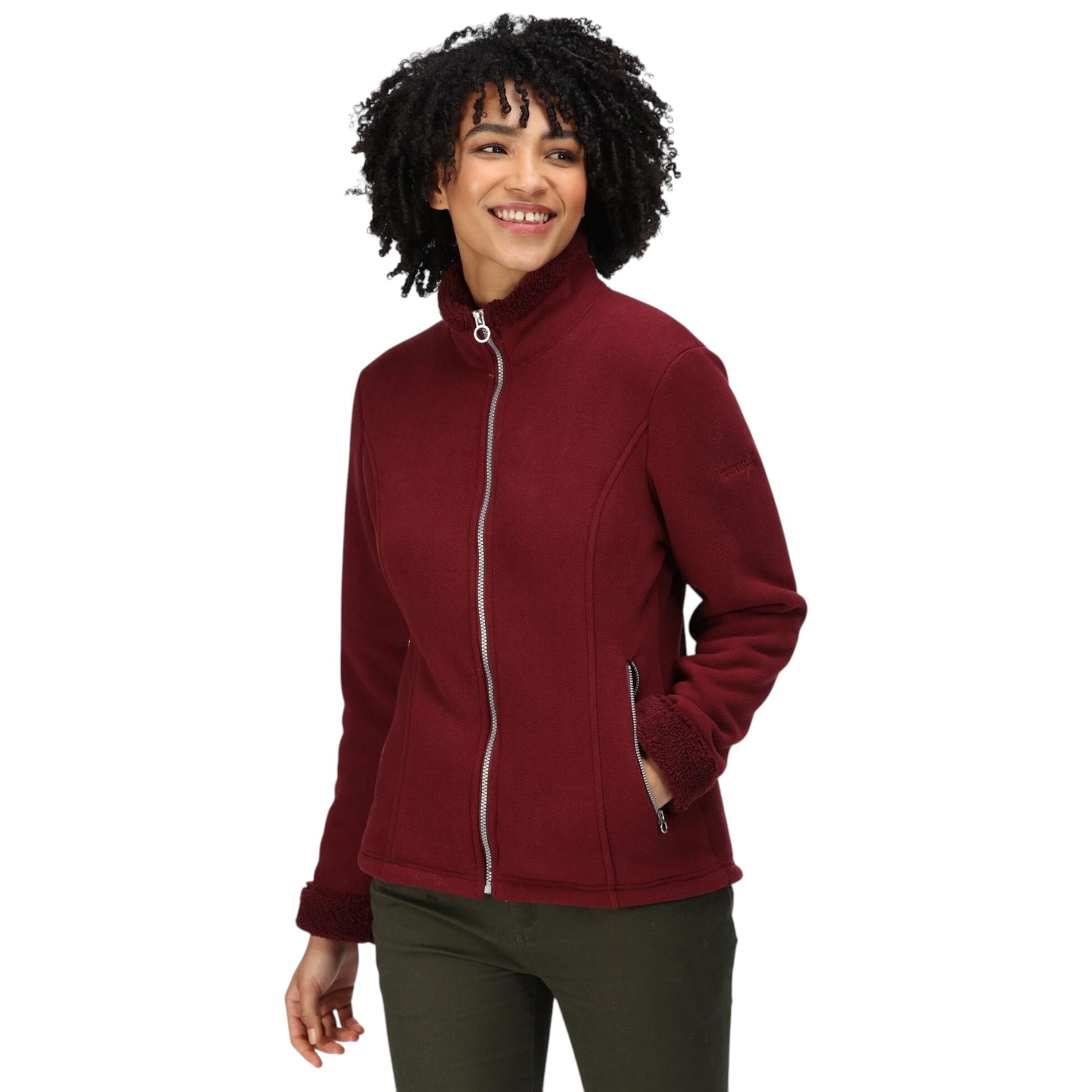 Ladies Regatta Brandall Full Zip Fleece Jacket – Claret Warm Softshell Style Outdoor Coat