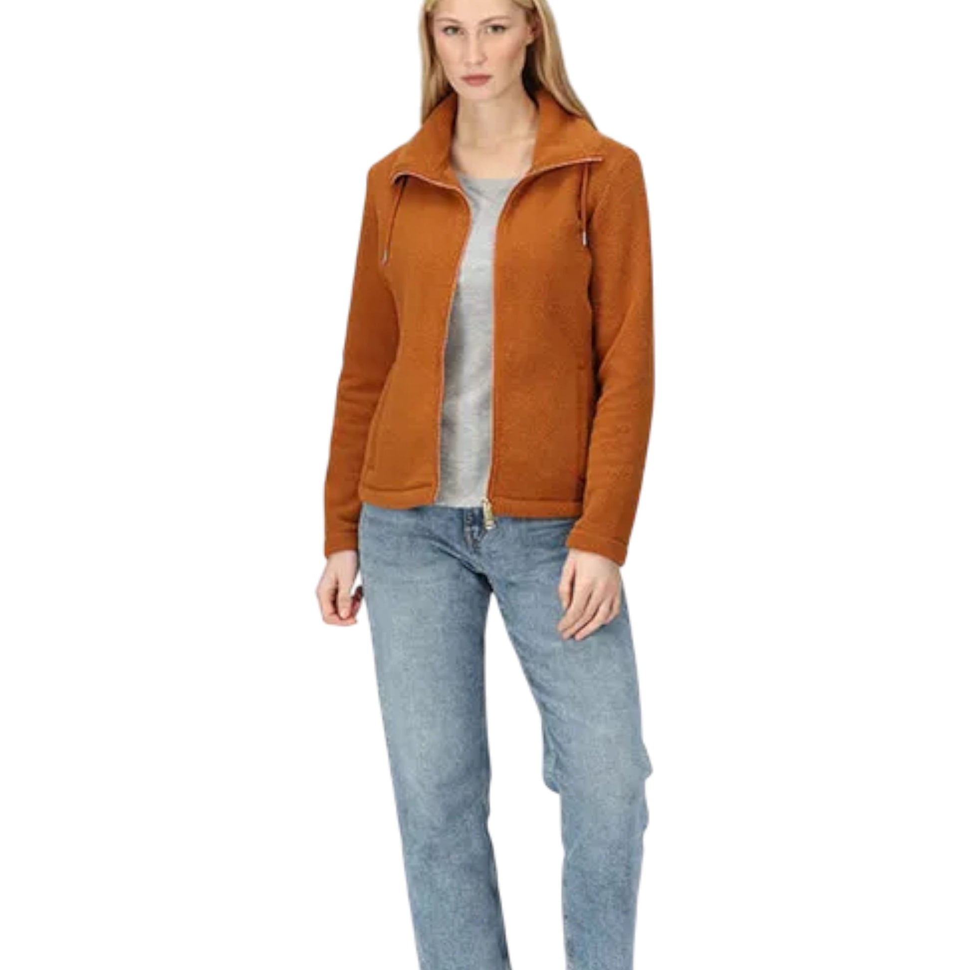 Ladies Regatta Kizmit Full Zip Fleece Jacket – Warm Textured Copper Almond / Orange Jumper