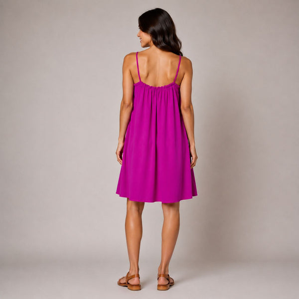 Ladies Relaxed Fit Eloise Summer Dress (Fuchsia)