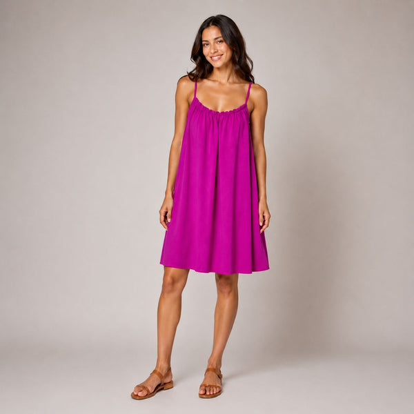Ladies Relaxed Fit Eloise Summer Dress (Fuchsia)