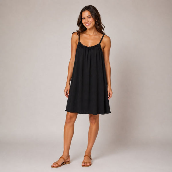 Ladies Relaxed Fit Eloise Summer Dress (Black)