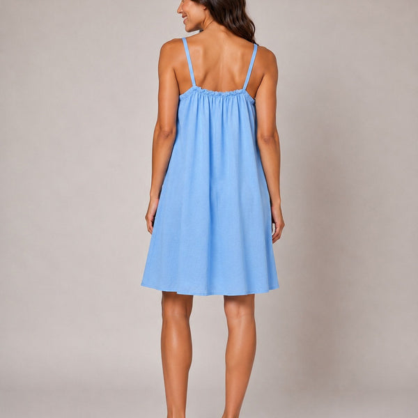Ladies Relaxed Fit Eloise Summer Dress (Light Blue)