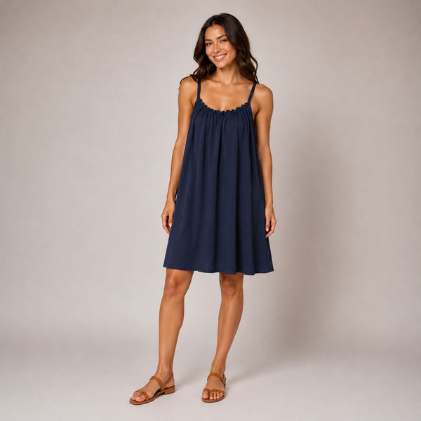 Ladies Relaxed Fit Eloise Summer Dress (Navy)