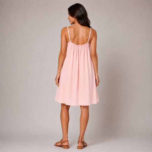 Ladies Relaxed Fit Eloise Summer Dress (Pink)