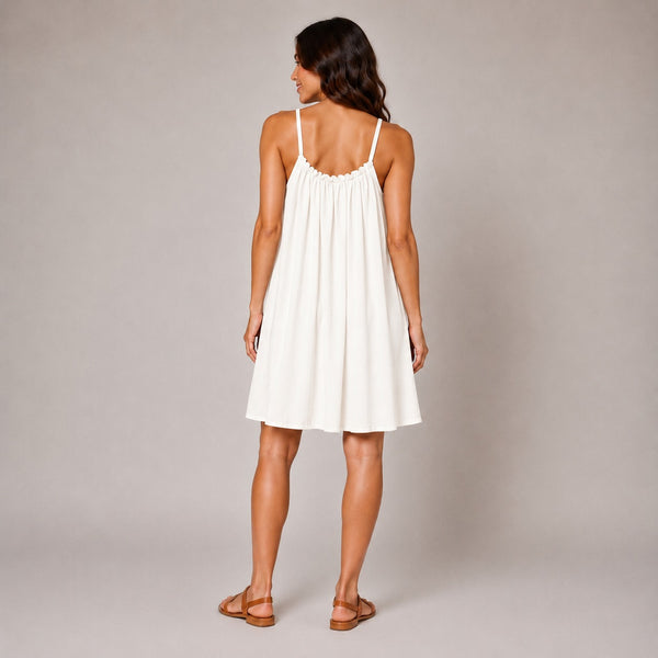 Ladies Relaxed Fit Eloise Summer Dress (White)