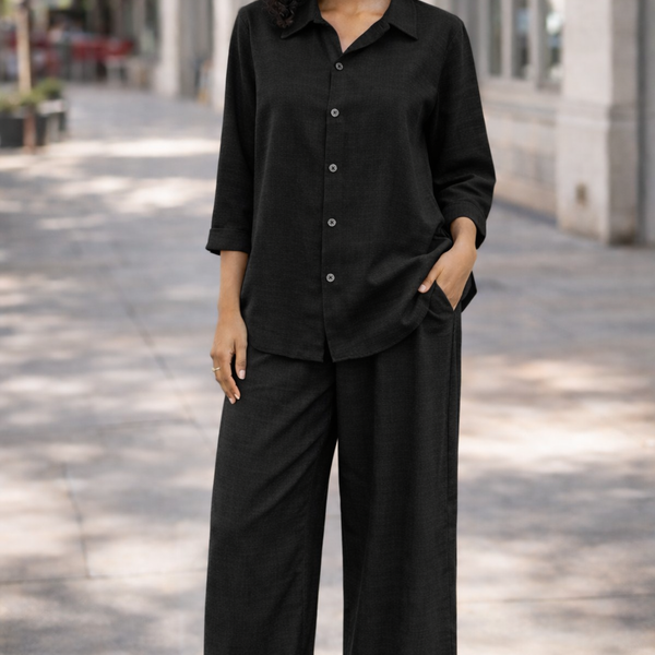 Ladies Relaxed Linen Lounge Set