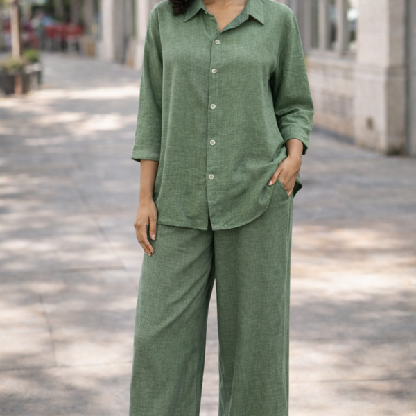 Ladies Relaxed Linen Lounge Set