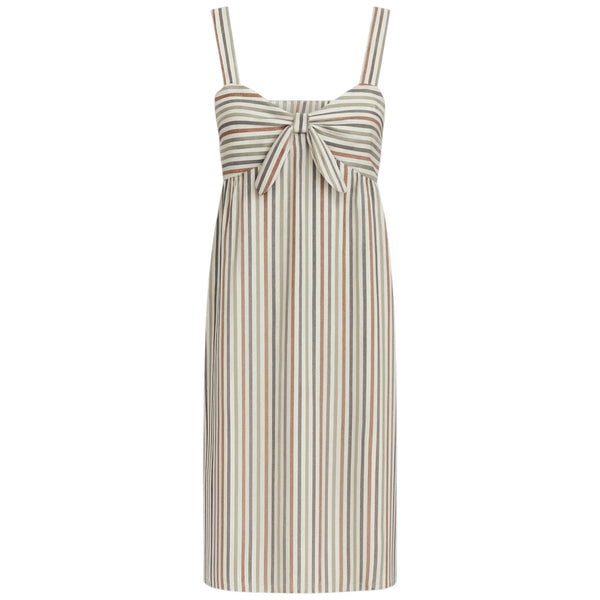 Striped Bow-Front Summer Dress – Lightweight & Stylish