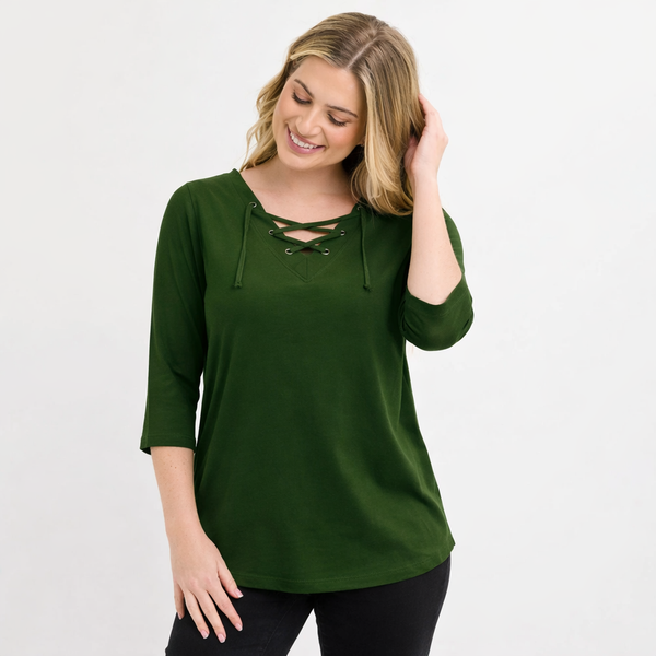 Ladies Lace-Up Cotton Top