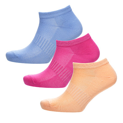 Ladies pastel trainer socks 3 pack plain low cut ankle socks