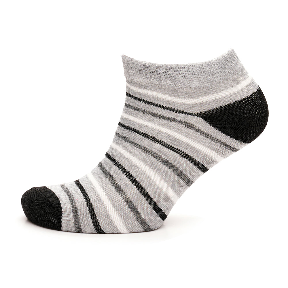 Ladies stripe and polka dot trainer socks 3 pack low cut ankle socks