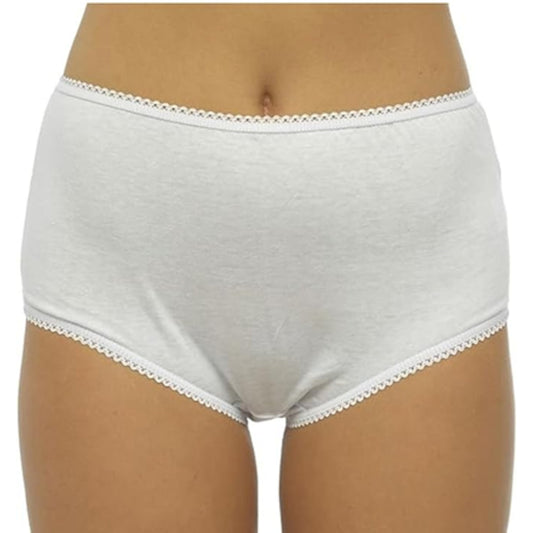 Ladies white cotton blend underwear full brief knickers multipack 3 pack