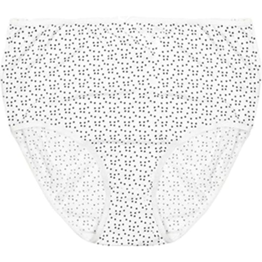 Ladies white spot cotton blend underwear full brief knickers multipack 3 pack