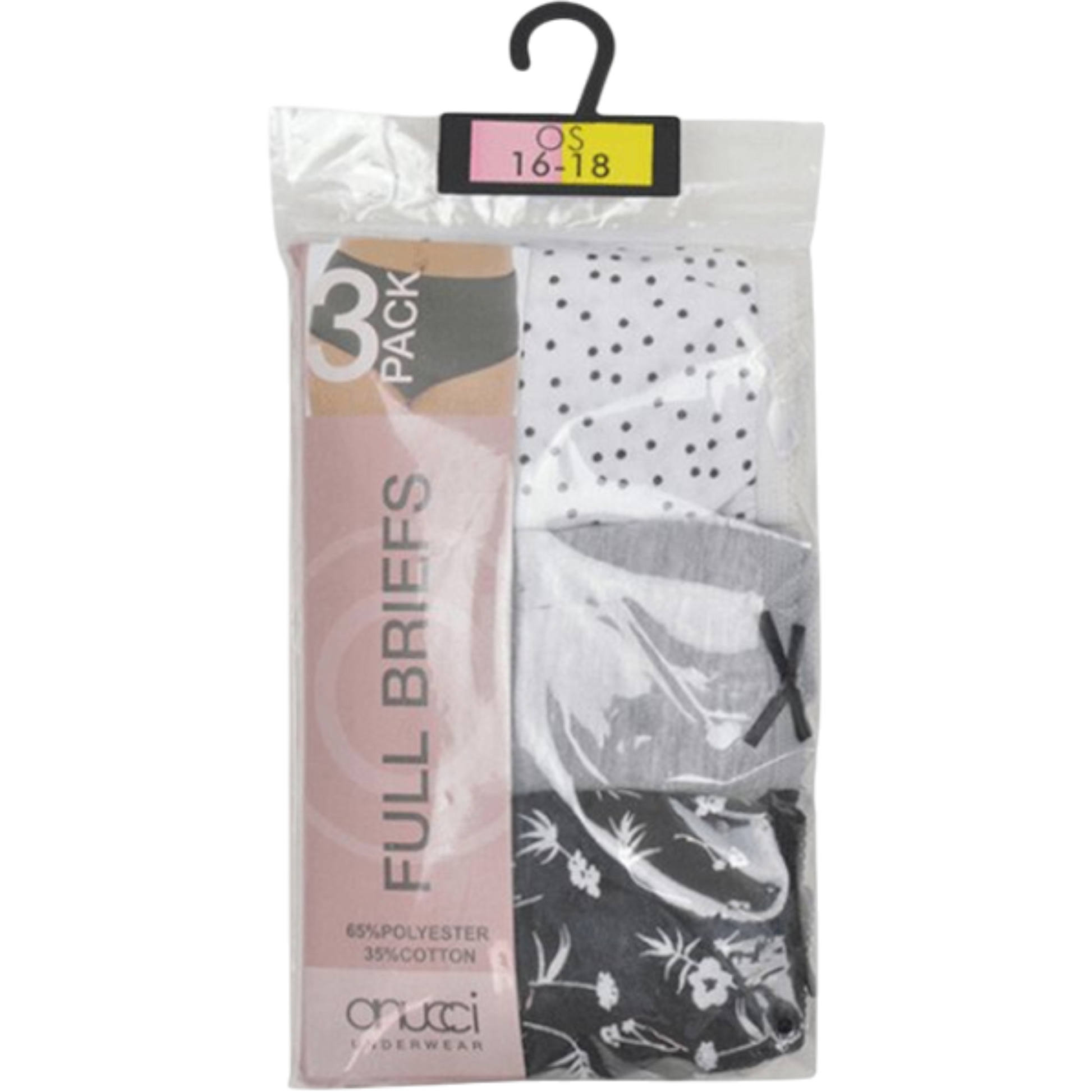 Ladies black cotton blend underwear full brief knickers multipack 3 pack