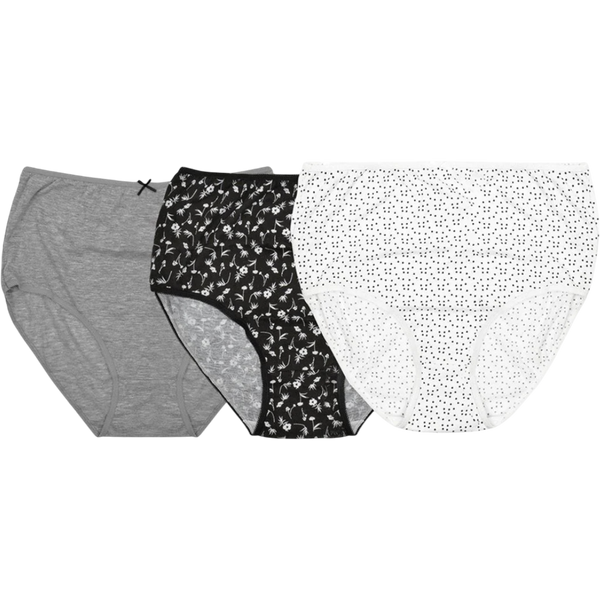 Ladies Printed Full Briefs - 3 Pack