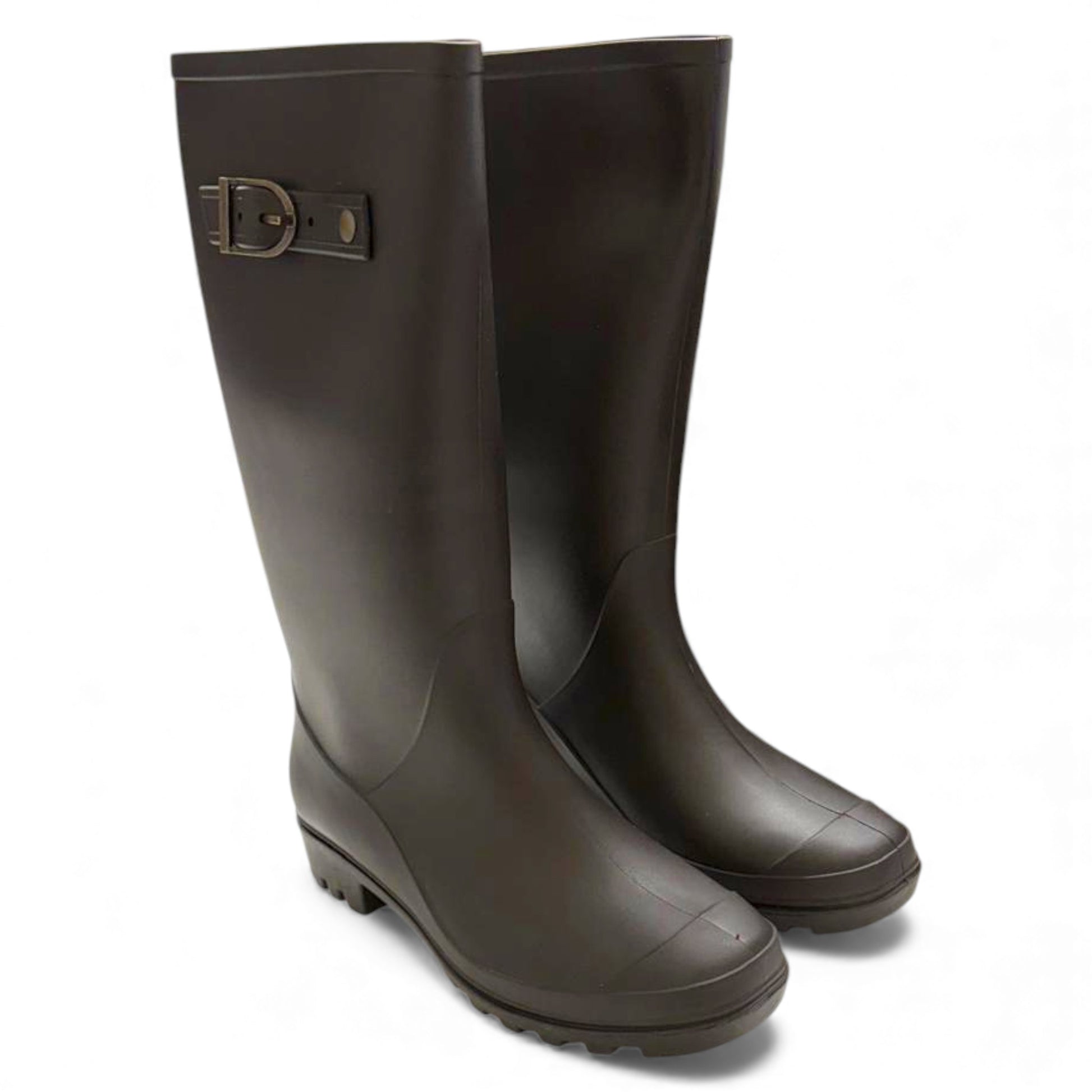 Ladies waterproof wellington boots in brown – lightweight non-slip wellies