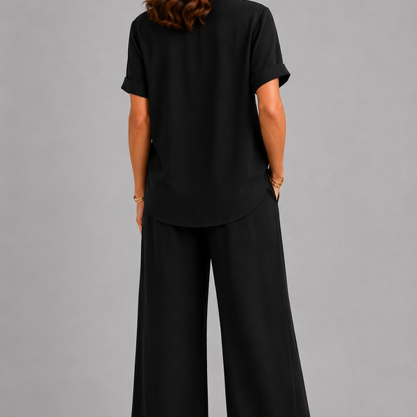 Lavinia Italian Scarf Detail Co-Ord Set (Black)