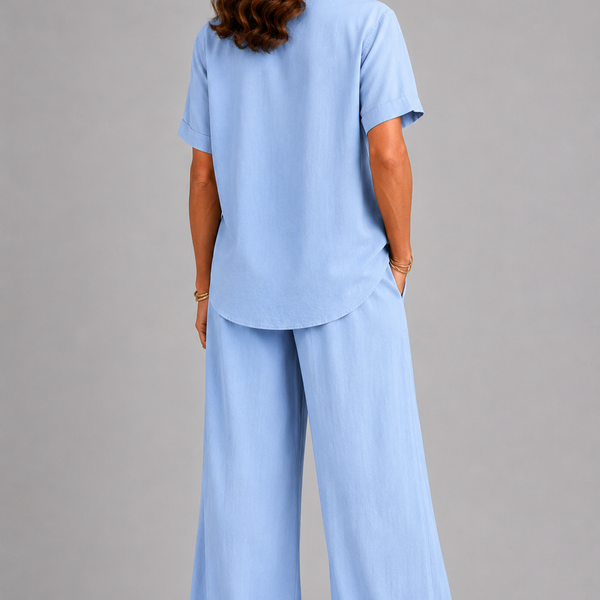 Lavinia Italian Scarf Detail Co-Ord Set (Light Blue)