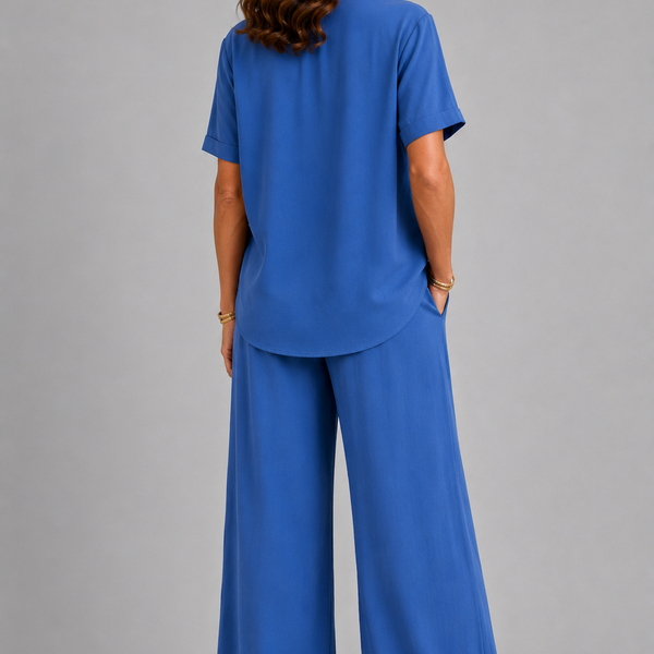 Lavinia Italian Scarf Detail Co-Ord Set (Royal)