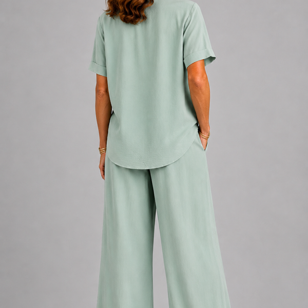Lavinia Italian Scarf Detail Co-Ord Set (Sage Green)