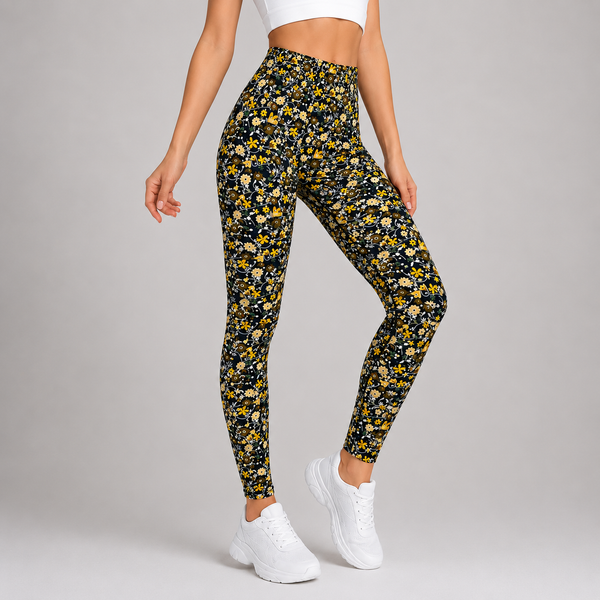 Ladies Magic Stretch Fit Flower Print Leggings