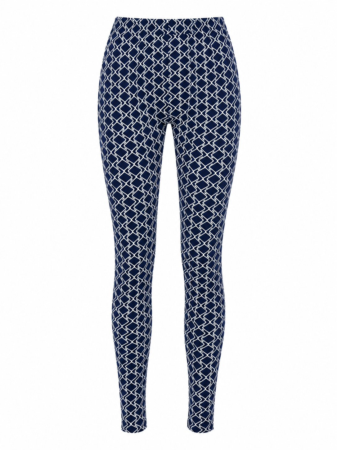 Ladies Geometric Print Leggings in Navy
