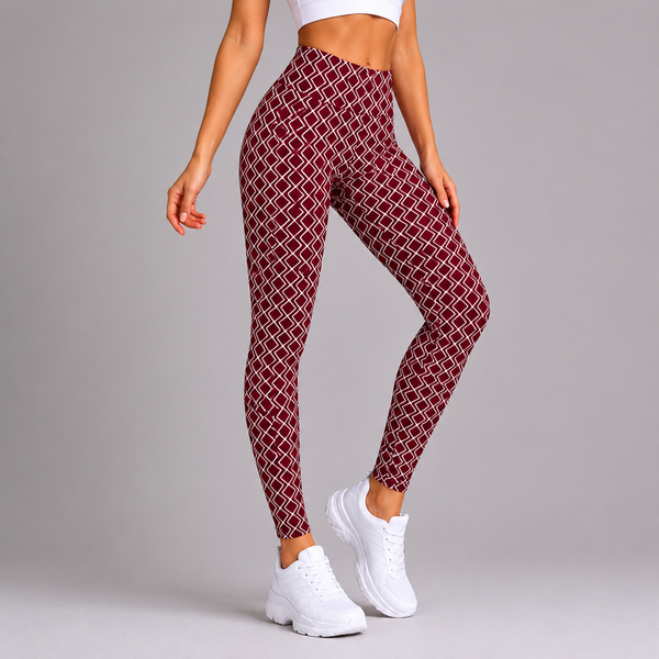 Ladies Geometric Diamond Print Leggings