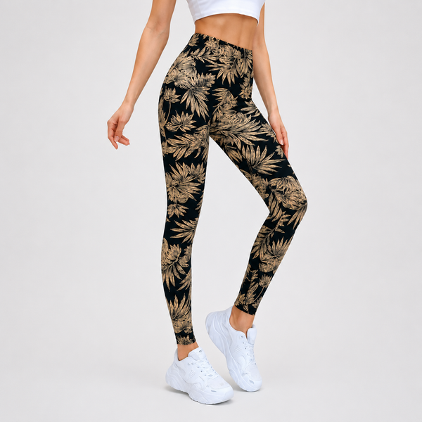 Ladies Magic Stretch Fit Tropical Print Leggings