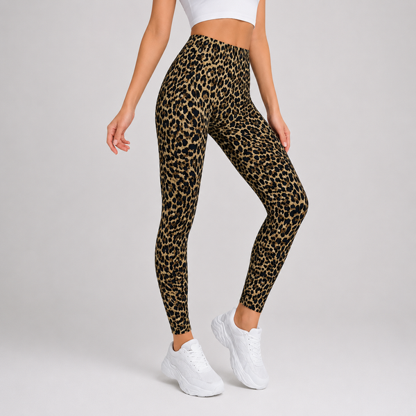 Ladies Magic Stretch Fit Leopard Style Leggings