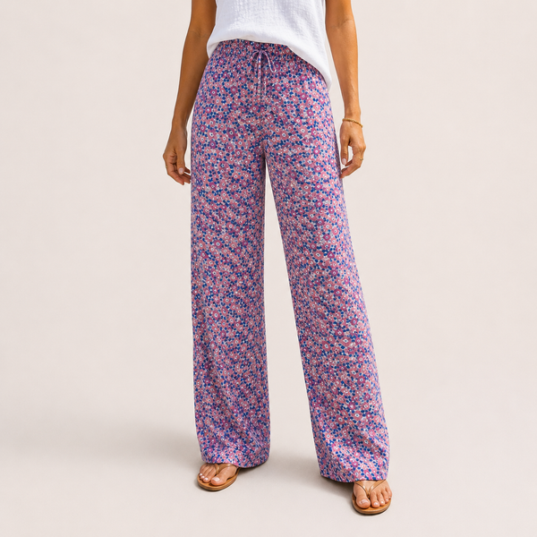 Ladies Cotton Floral Printed Palazzo Trousers