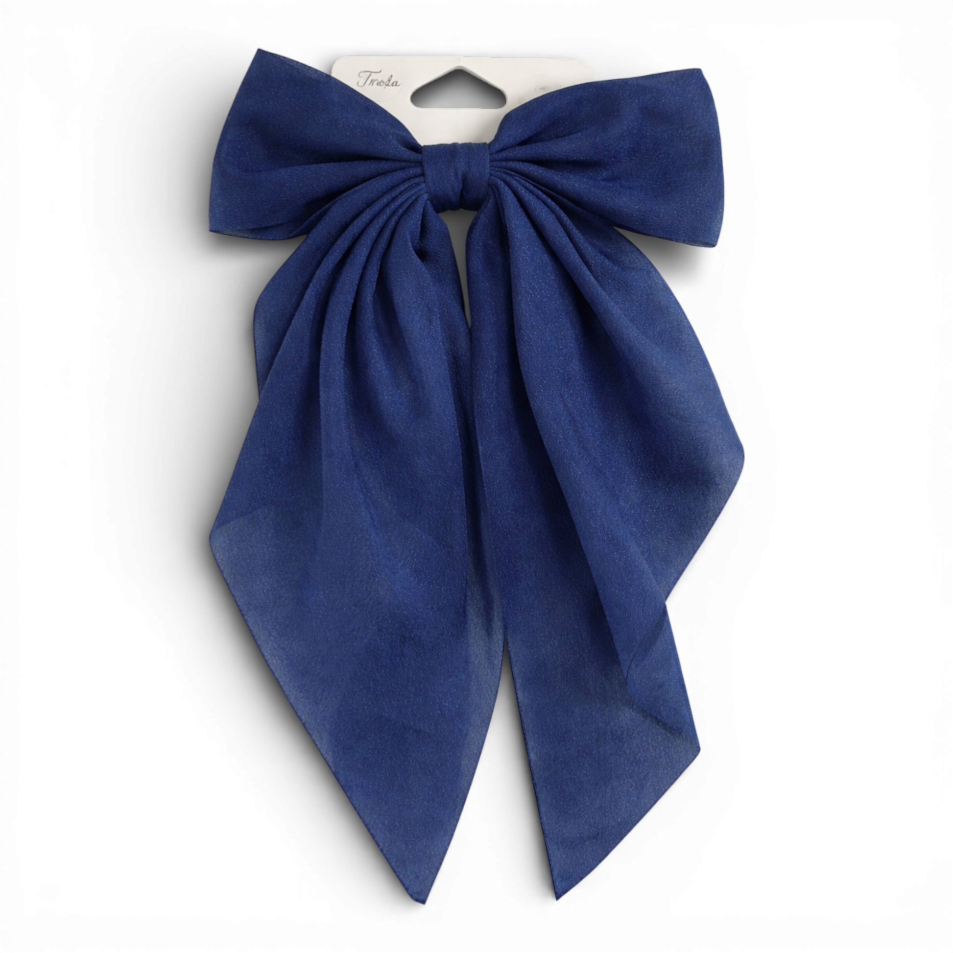 Make a statement with our oversized organza hair bow. Crafted from soft, lightweight fabric with a delicate shimmer, it features elegant long tails for a beautiful boutique finish.

Perfect for everyday wear, parties, weddings and special occasions.
